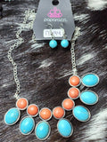 Turquoise necklace and earring set