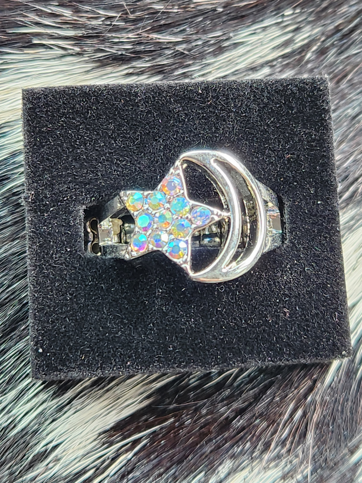 Moon and star ring